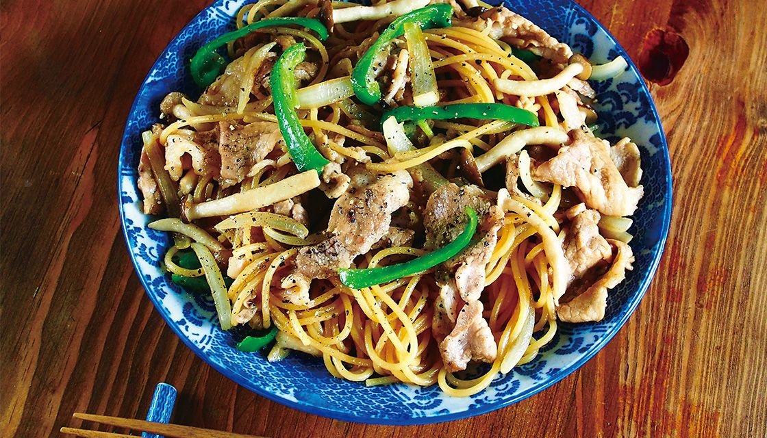 《めしうまナイト》焼肉のたれ、使い切り！具だくさん和風スパゲティ