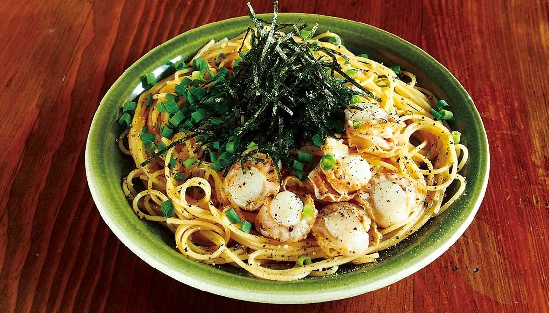 《めしうまナイト》磯の香り満載！ほたての和風スパゲティ