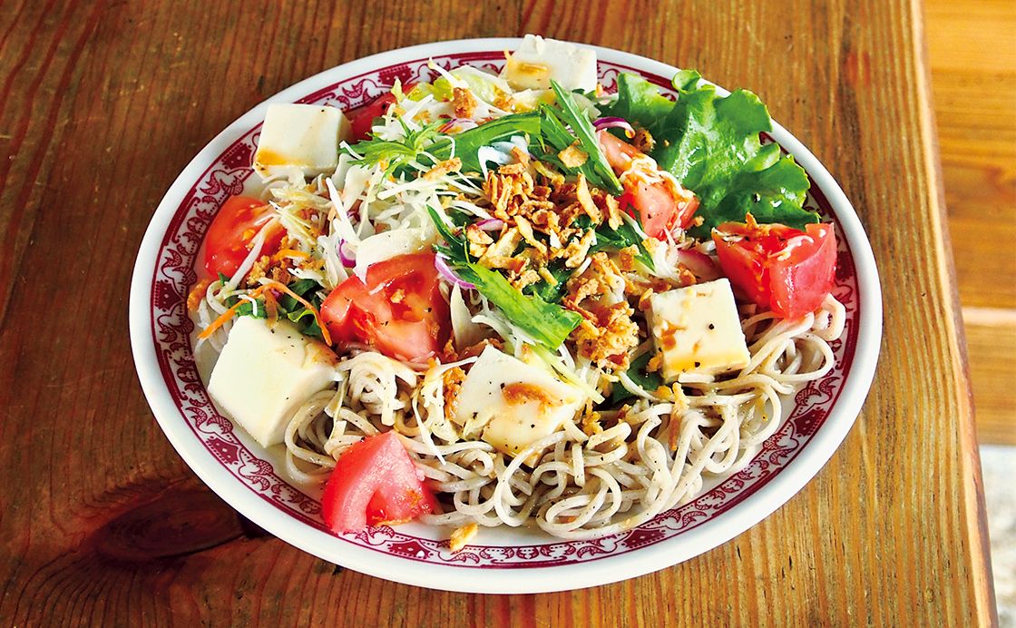 お手軽わさびドレッシングが決め手！豆腐サラダそば《めしうまナイト》