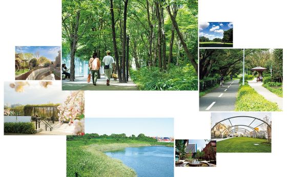 都心のオアシスへ／くらしのなかの緑道・公園へ［すぐそこの自然へ。］