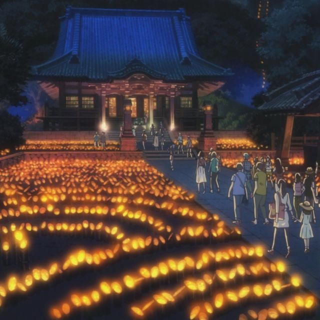 《鎌倉、藤沢》アニメ映画「きみの声をとどけたい」公開を記念して、江ノ電が走る商店街に幻想的な竹灯籠