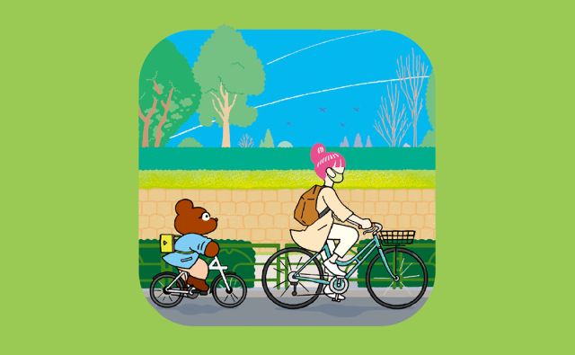 春さんぽは自転車で